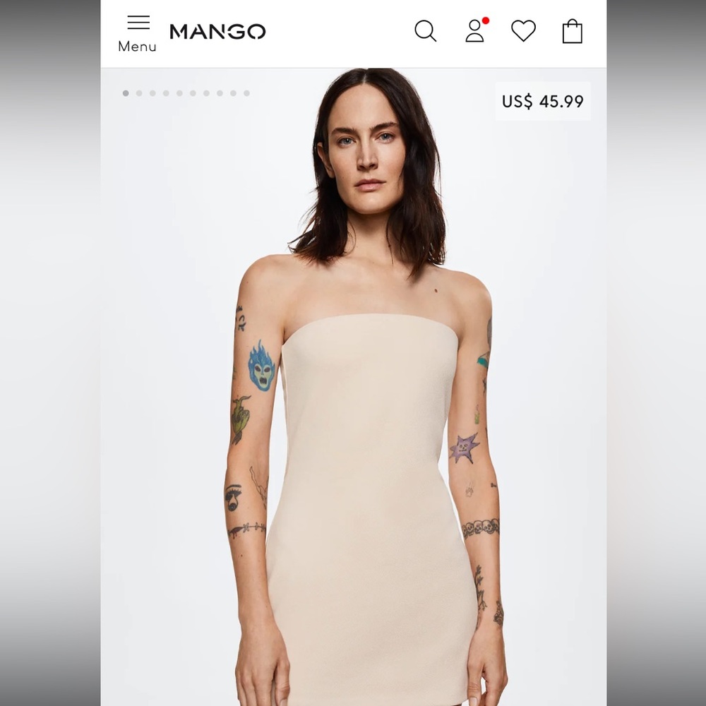 Mango Strapless Dress Size 4